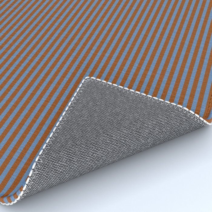 Narrow Stripes Pattern in Brown and Blue Rug Gallery Image 4