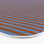 Narrow Stripes Pattern in Brown and Blue Bath Mat Gallery Image 3