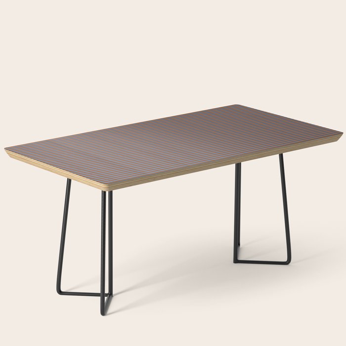 Narrow Stripes Pattern in Brown and Blue Coffee Table Gallery Image 1