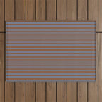 Narrow Stripes Pattern in Brown and Blue Outdoor Rug Gallery Image 1