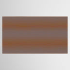 Narrow Stripes Pattern in Brown and Blue Tablecloth Gallery Image 2