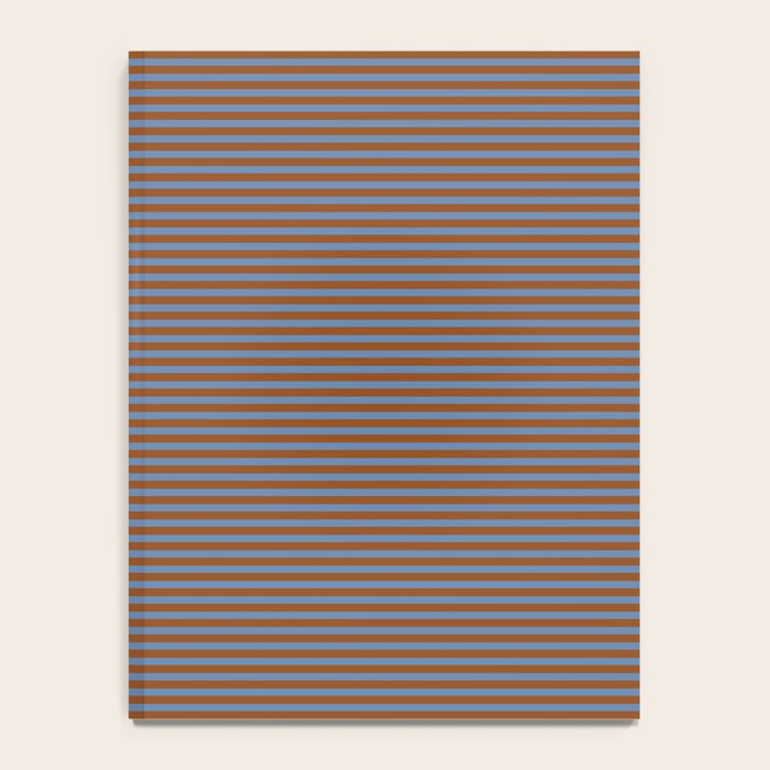 Narrow Stripes Pattern in Brown and Blue Notebook Gallery Image 4