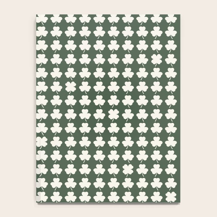 Clovers XXXIX Dark Green Botanical Pattern Notebook Gallery Image 4