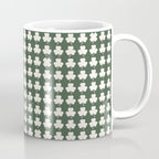 Clovers XXXIX Dark Green Botanical Pattern Coffee Mug Gallery Image 1