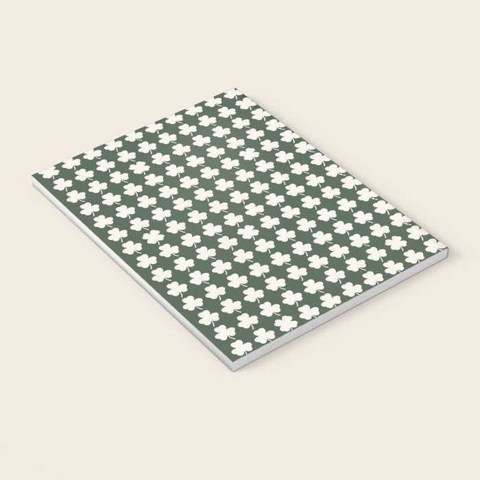Clovers XXXIX Dark Green Botanical Pattern Notebook Gallery Image 3