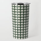 Clovers XXXIX Dark Green Botanical Pattern Travel Mug Gallery Image 1