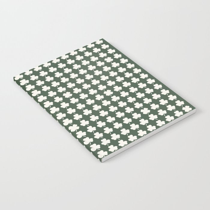 Clovers XXXIX Dark Green Botanical Pattern Notebook Gallery Image 2