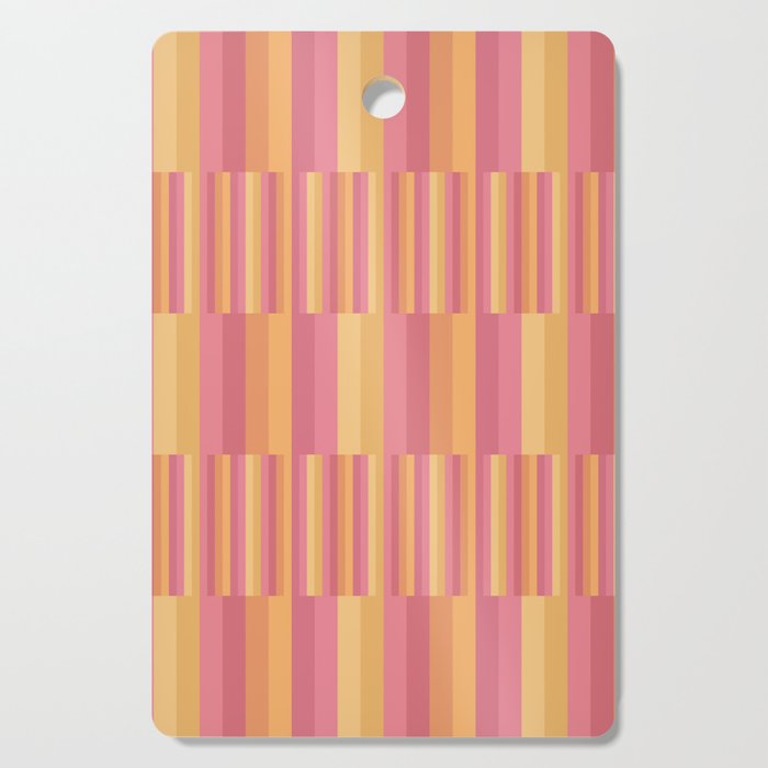 Mixed Stripes Pattern V Pink Yellow Orange Cutting Board Gallery Image 1