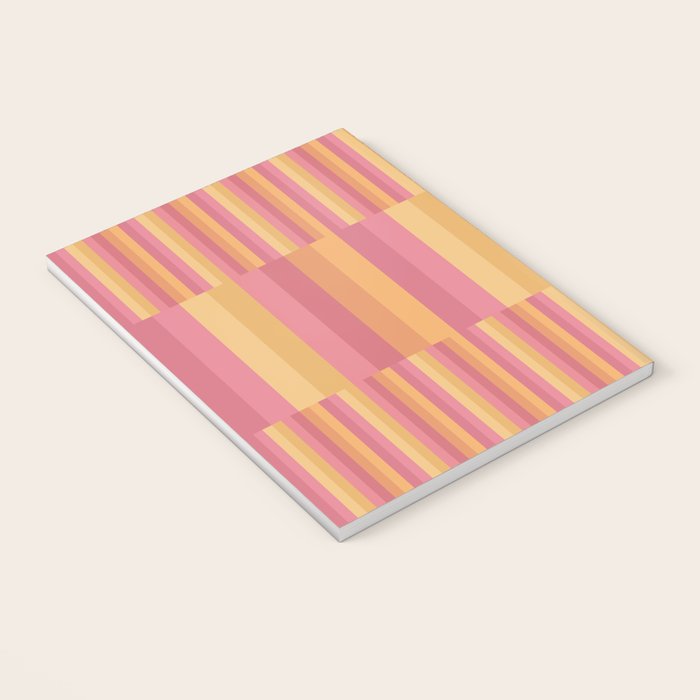 Mixed Stripes Pattern V Pink Yellow Orange Notebook Gallery Image 3