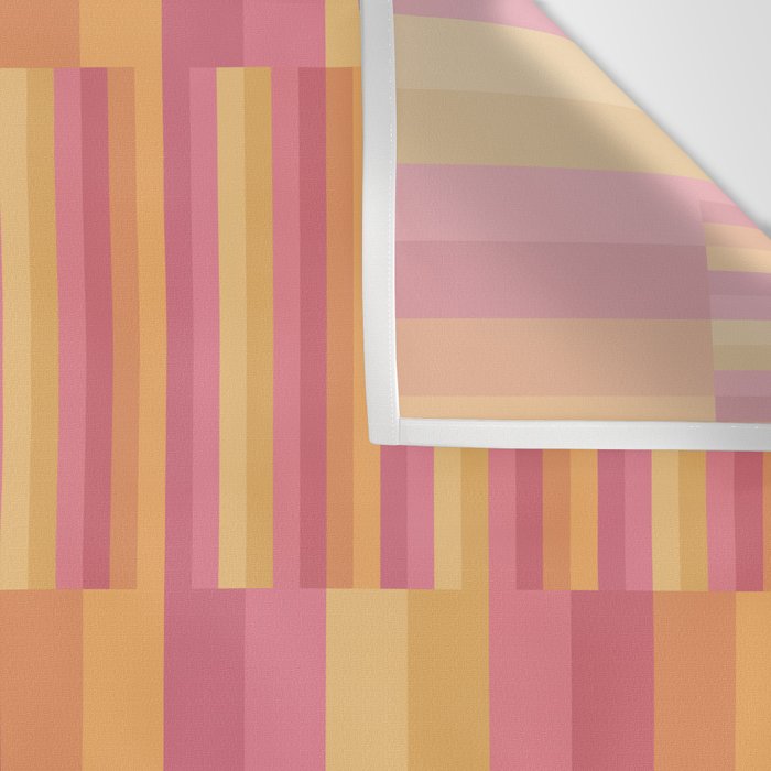 Mixed Stripes Pattern V Pink Yellow Orange Wall Tapestry Gallery Image 3