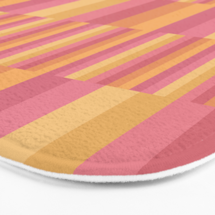 Mixed Stripes Pattern V Pink Yellow Orange Bath Mat Gallery Image 3