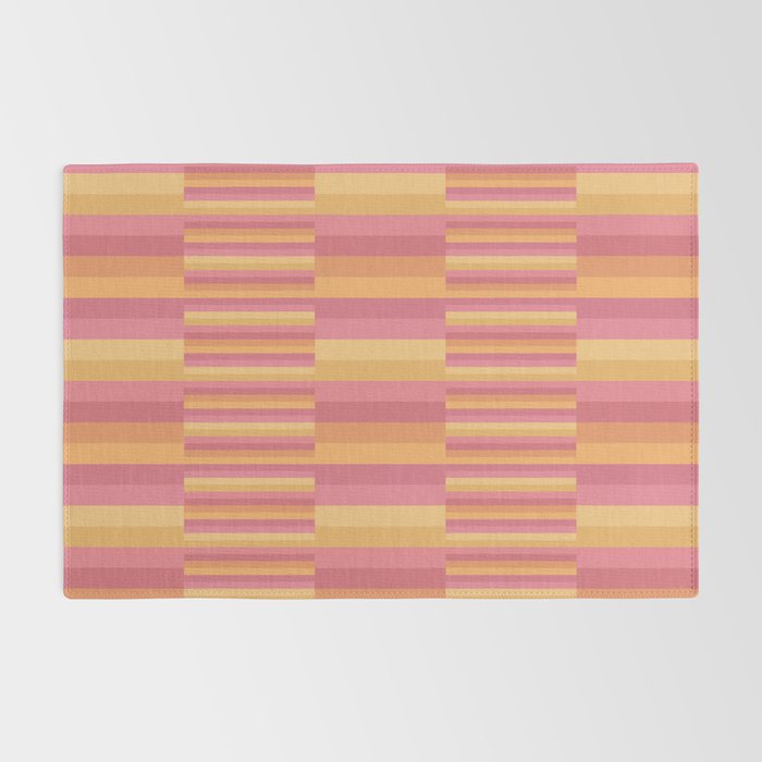 Mixed Stripes Pattern V Pink Yellow Orange Rug Gallery Image 2