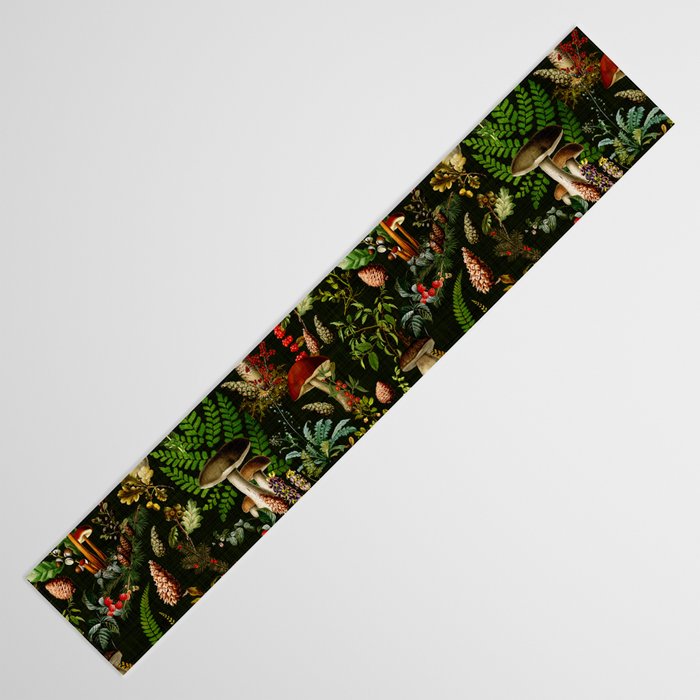 Vintage Mysterious Mushroom Night Forest Botanical Garden Table Runner Gallery Image 3