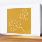 Monstera minimal - yellow Wall Mural Gallery Image 2