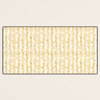 Buttercup Yellow Flower Blossoms on Butter Yellow Streaky Stripes Desk Mat Gallery Image 3