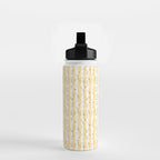 Buttercup Yellow Flower Blossoms on Butter Yellow Streaky Stripes Water Bottle Gallery Image 2