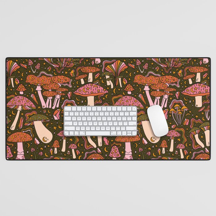 Magic Mushroom Print Desk Mat Gallery Image 1