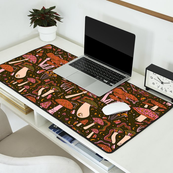 Magic Mushroom Print Desk Mat Gallery Image 2