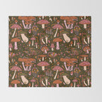 Magic Mushroom Print Throw Blanket Gallery Image 2