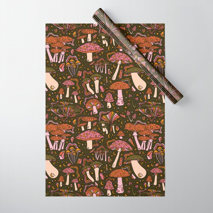 Magic Mushroom Print Wrapping Paper Gallery Image 1