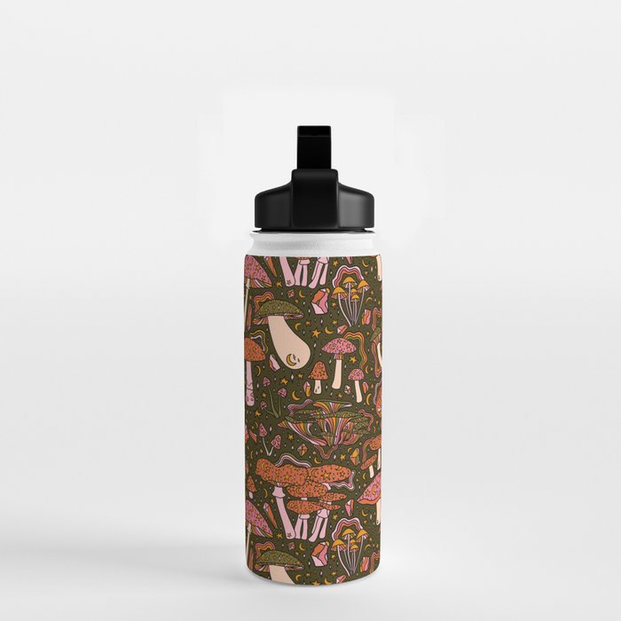 Magic Mushroom Print Water Bottle Gallery Image 2