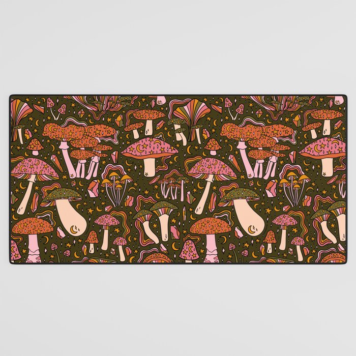 Magic Mushroom Print Desk Mat Gallery Image 3