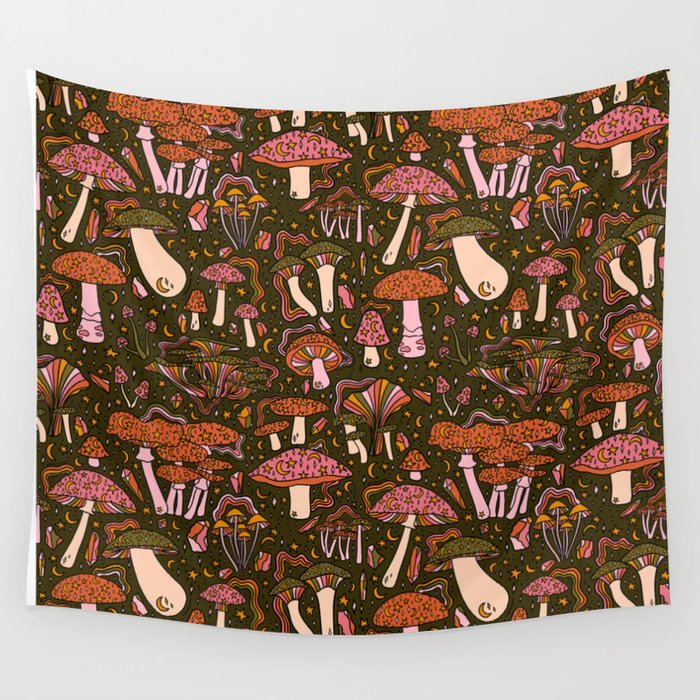 Magic Mushroom Print Wall Tapestry Gallery Image 4