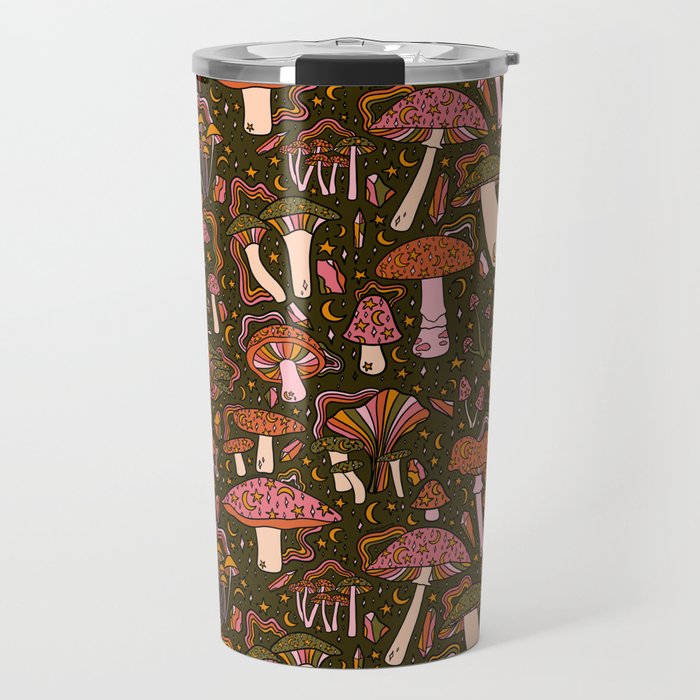 Magic Mushroom Print Travel Mug Gallery Image 1