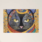Gustav Klimt Cat with Colorful Clothing  Welcome Mat Gallery Image 1