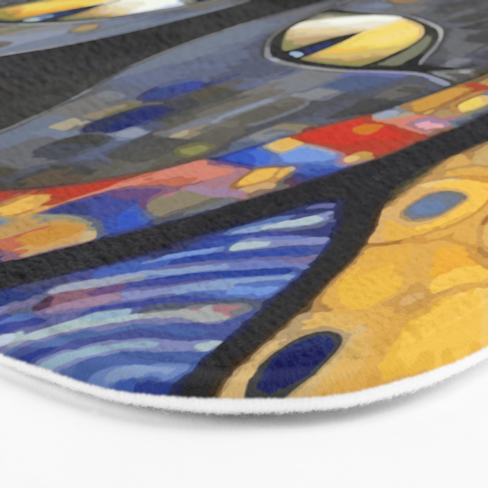 Gustav Klimt Cat with Colorful Clothing  Bath Mat Gallery Image 3