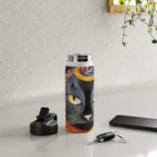 Gustav Klimt Cat with Colorful Clothing  Water Bottle Gallery Image 4
