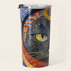 Gustav Klimt Cat with Colorful Clothing  Travel Mug Gallery Image 3
