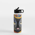 Gustav Klimt Cat with Colorful Clothing  Water Bottle Gallery Image 1