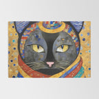 Gustav Klimt Cat with Colorful Clothing  Rug Gallery Image 2