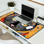 Gustav Klimt Cat with Colorful Clothing  Desk Mat Gallery Image 2