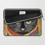 Gustav Klimt Cat with Colorful Clothing  Laptop Sleeve Gallery Image 2