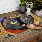 Gustav Klimt Cat with Colorful Clothing  Outdoor Rug Gallery Image 2
