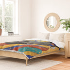 Gustav Klimt Cat with Colorful Clothing  Duvet Cover Gallery Image 2