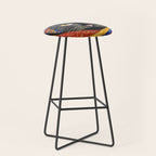 Gustav Klimt Cat with Colorful Clothing  Stool Gallery Image 1