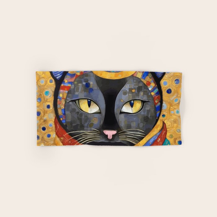 Gustav Klimt Cat with Colorful Clothing  Bath Towel Gallery Image 1