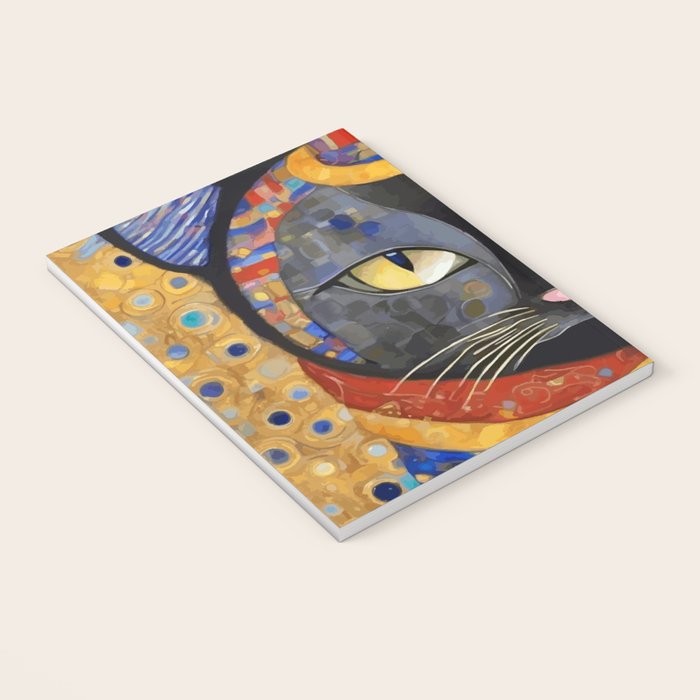 Gustav Klimt Cat with Colorful Clothing  Notebook Gallery Image 3