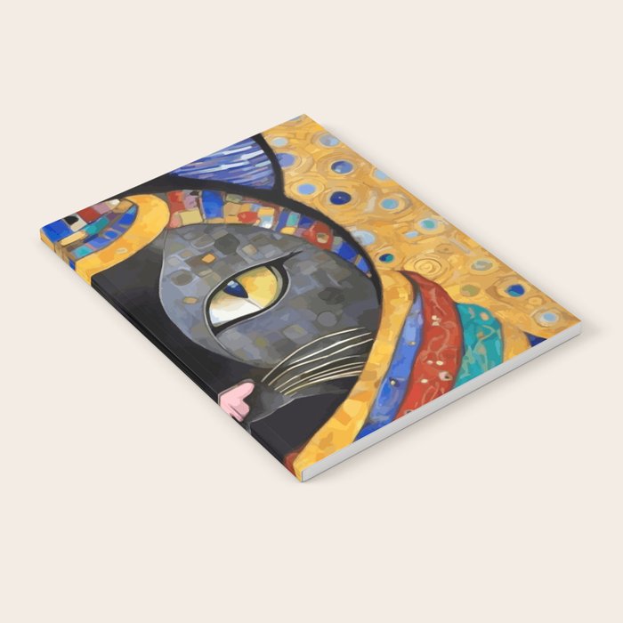 Gustav Klimt Cat with Colorful Clothing  Notebook Gallery Image 2