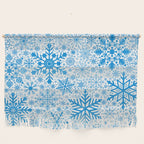 Blue Snowflakes - Light Background Wall Hanging Gallery Image 1