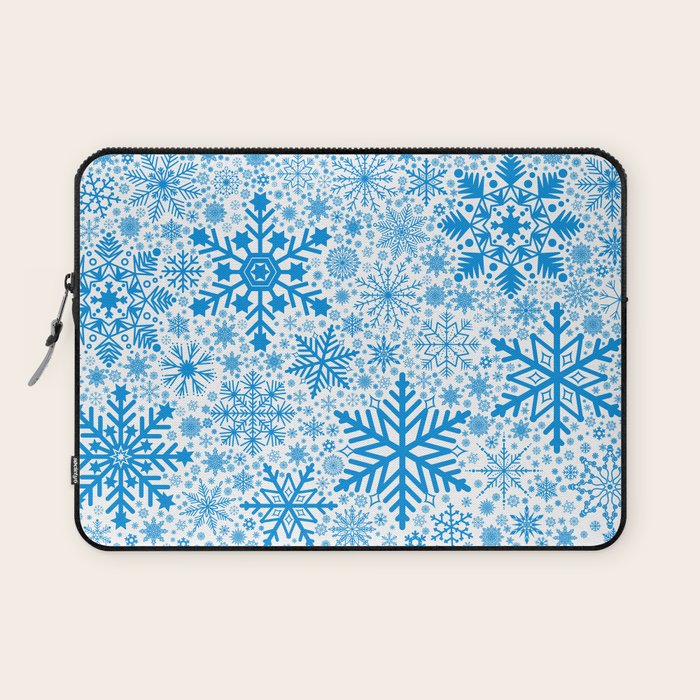 Blue Snowflakes - Light Background Laptop Sleeve Gallery Image 1