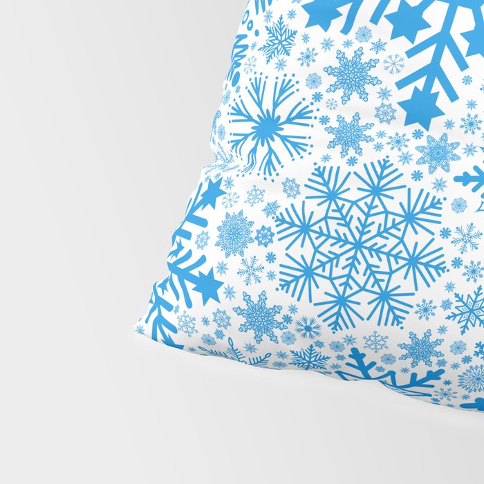 Blue Snowflakes - Light Background Pillow Sham Gallery Image 4