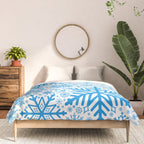 Blue Snowflakes - Light Background Comforter Gallery Image 3
