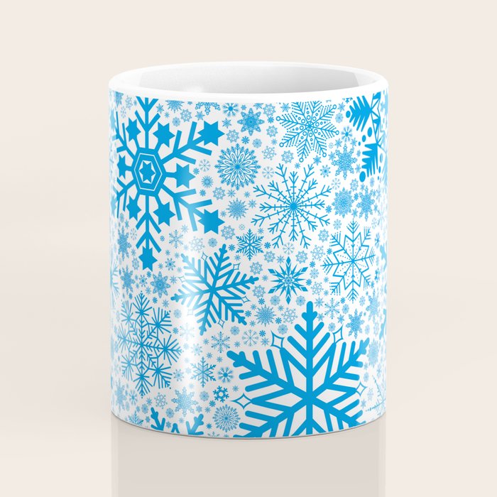 Blue Snowflakes - Light Background Coffee Mug Gallery Image 4