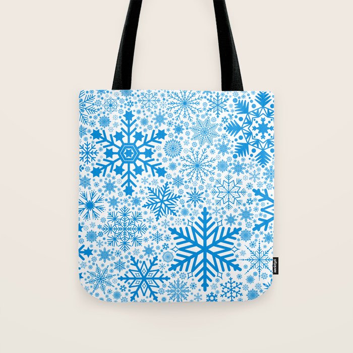 Blue Snowflakes - Light Background Tote Bag Gallery Image 1