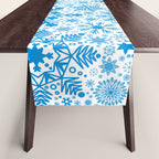Blue Snowflakes - Light Background Table Runner Gallery Image 1