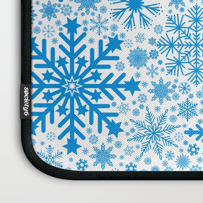 Blue Snowflakes - Light Background Laptop Sleeve Gallery Image 3